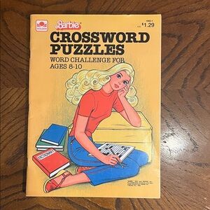 Barbie book | Vintage 1983 Barbie Crossword Puzzles | Golden